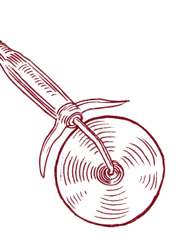 pizza cutter illustration red